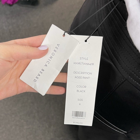 VERONICA BEARD Agee wide-leg leather pants-NWT-6 - Picture 4 of 4